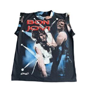 Vintage Bon Jovi Empire Sleeveless T-Shirt Rock Band Small ? Med ? Top Black  20